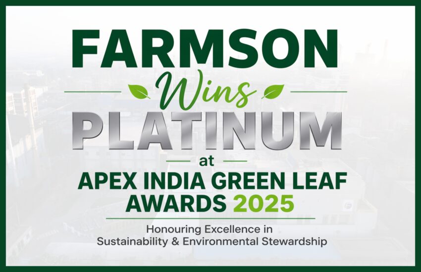 Farmson Wins Platinum at Apex India Green Leaf Awards 2025
